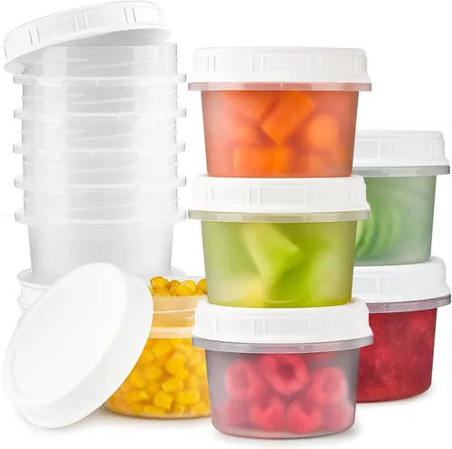 Vista 9 de TUZAZO Recipientes pequeños para congelador de 4 onzas con tapas, 12 unidades, sin BPA, pequeños recipientes de plástico para almacenamiento