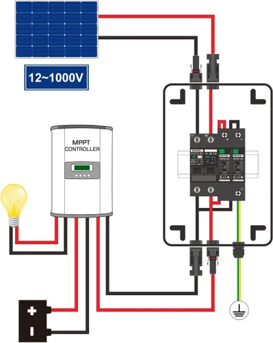 Vista 2 de DIHOOL Caja de interruptor de desconexión de panel solar Caja de disyuntor de CC de 40 amperios, caja combinadora de 1000 V PV para RV