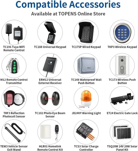 Vista 9 de TOPENS TC196 Tuya Control remoto WiFi para abridor automático de puerta batiente y corrediza, abridor de puerta de garaje con aplicación iOS