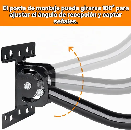 Vista 3 de Soporte universal de antena de TV de 32.8 pulgadas, poste de montaje de antena ajustable, poste de mástil resistente a la intemperie, montaje en J