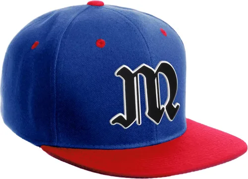 Vista 439 de Daxton Gorra clásica con visera de billete plano con letras del alfabeto inglés antiguo de la A a la Z