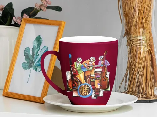 Vista 4 de African American Expressions -All That Jazz - Taza de café, 15 onzas, apta para lavavajillas y microondas (4.25 x 3.5 pulgadas) CHMUG-55