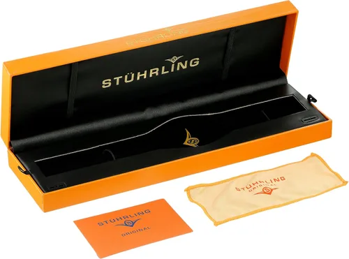 Vista 3 de Stuhrling Original Reloj de cuarzo con correa de cuero blanco 786.03 para mujer, BlancoPlata