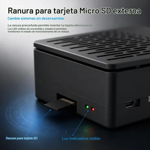 Vista 5 de iUniker Funda para Raspberry Pi 4, carcasa ABS Pi 4 con ventilador de refrigeración, disipador de calor Pi 4, cubierta superior extraíble simple