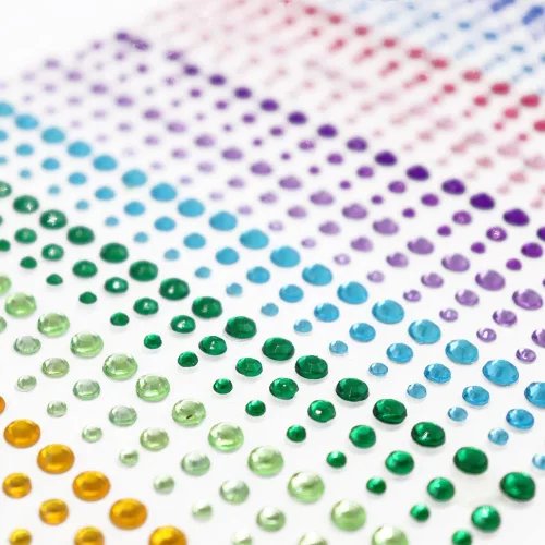Vista 3 de 900 piezas de 0.118 in, 0.157 in, 0.197 in, multicolor, con diamantes de imitación, lámina autoadhesiva
