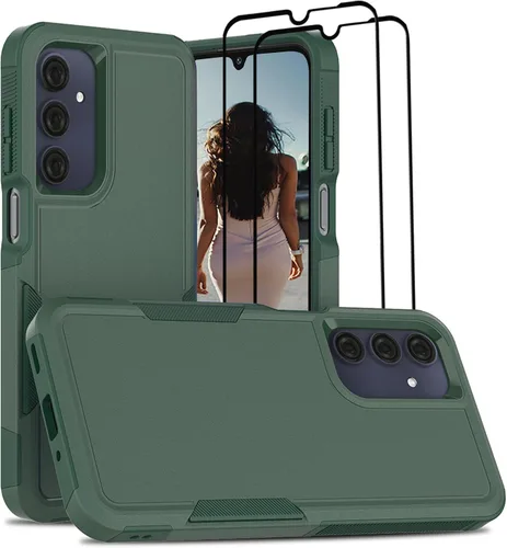 Vista 13 de Jeylly Funda compatible con Samsung Galaxy A12, Samsung Galaxy A12 con protector de pantalla de vidrio templado, protección contra caídas de grado