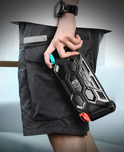 Vista 6 de Mumba Funda protectora para Nintendo Switch, Battle Series Funda de agarre resistente para consola Nintendo Switch con cómodos agarres acolchados