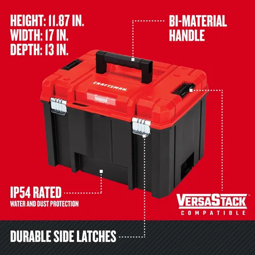 Vista 2 de CRAFTSMAN VERSASTACK Caja de herramientas profunda, con cerradura, de 17 pulgadas (CMST17825)