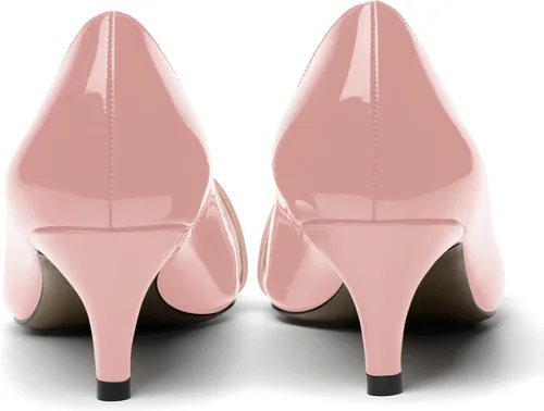 Vista 4 de ROSERWISH Zapatos de vestir de tacón bajo con patente para mujer, para fiesta, sexy, para fiesta, boda, patente, gatito, zapatos de vestir de 2