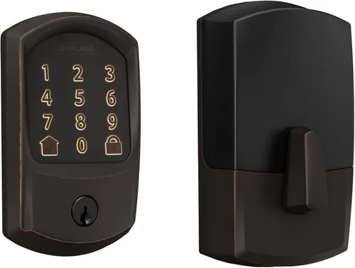 Vista 14 de Schlage - Cerradura inteligente Wi-Fi de codificación con borde Camelot en bronce envejecido
