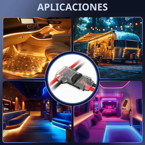 Vista 7 de Conectores divisores de cable T Tap 3 vías 2 pines, conectores de cable de bajo voltaje para 16-20 AWG, 10 piezas, conectores de empalme de cable