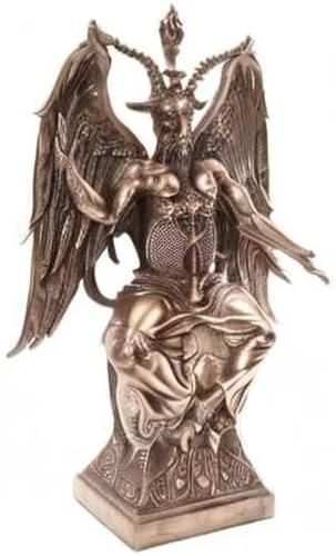 Vista 2 de Pacific Giftware Pacfic Trading - Estatua grande de Baphomet en pedestal