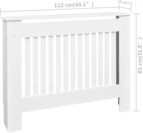 Vista 2 de 2 piezas de MDF para el hogar, calentador de sala de estar, soporte lateral para calefacción, cubierta de radiador, estante de gabinete de Blanco
