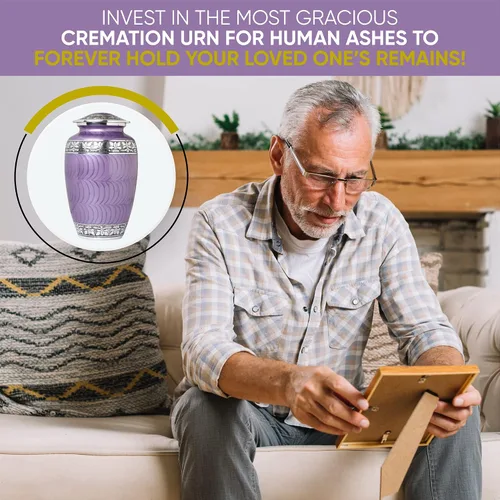 Vista 5 de Forever Lane Urnas de cremación para cenizas de adultos, urna grande hecha a mano, entierro, urnas para cenizas humanas, mujeres o hombres, urna