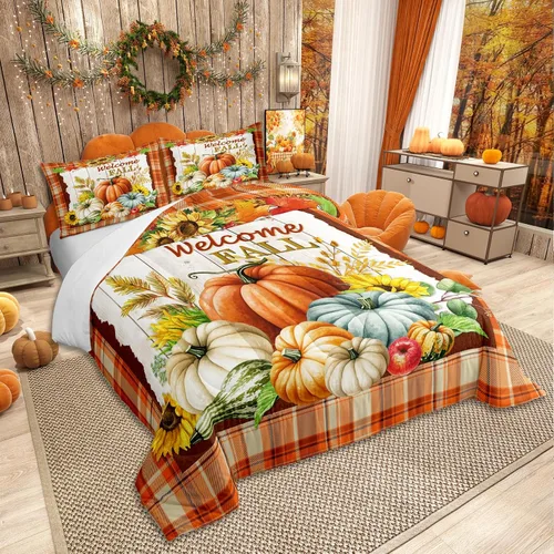 Vista 50 de Lindo juego de edredón de murciélago tamaño Queen con diseño de animales de Feliz Halloween, 3 piezas para decoración de habitación de niños