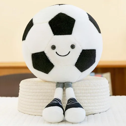 Vista 10 de Juguetes de peluche de voleibol de 12 pulgadas, bolas de felpa deportivas suaves y divertidas, juguetes de muñeca de fútbol americano con pies
