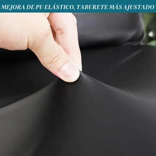 Vista 5 de Fundas para taburetes, paquete de 2 fundas elásticas impermeables de poliuretano para taburetes de bar, extraíbles y lavables, con bandas elásticas