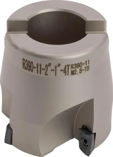 Vista 2 de Molino de cara indexable de 90° de 2" (Shell), para fresado de hombro cuadrado, diámetro del orificio del eje de 1", 4 flautas, con 4 piezas