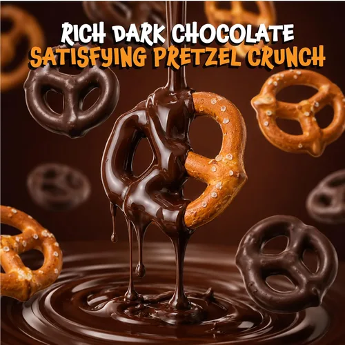 Vista 6 de Pretzels cubiertos de chocolate negro - Paquete de 22 onzas
