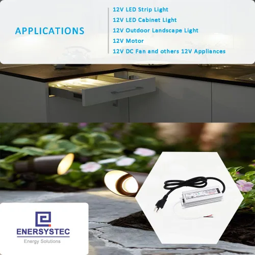 Vista 6 de UL Reconocido 12V LED Driver 60W IP67 impermeable AC DC adaptador 12V 5A fuente de alimentación 120V a 12 voltios transformador de bajo voltaje