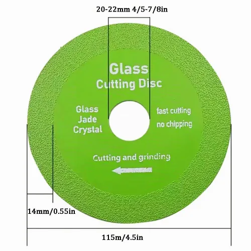 Vista 6 de Disco de corte de vidrio de 4.5 pulgadas, hoja de diamante para amoladora angular, 5 piezas de cortador de vidrio ultrafino para botellas, cerámica