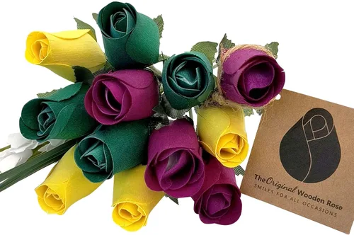 Vista 20 de Ramos originales de rosas de madera en 1, 2, o 3 docenas, Madera de abedul, 1 Docena