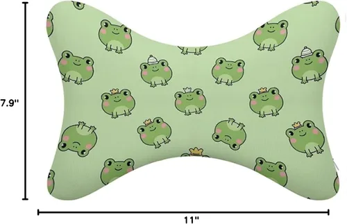 Vista 7 de Almohada de coche para aliviar el dolor de cuello, compatible con linda rana de espuma viscoelástica para el cuello del auto con correa ajustable, 2