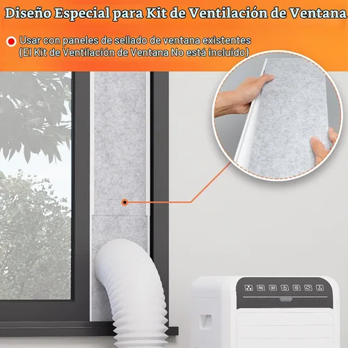 Vista 6 de GCGOODS Paneles de espuma aislados para aire acondicionado portátil, kit de ventilación de ventana, paneles laterales de aislamiento para ventanas