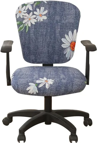 Vista 9 de Jinzio Funda para silla de oficina de computadora, tela protectora dividida y elástica, de poliéster, universal, para escritorio, para silla