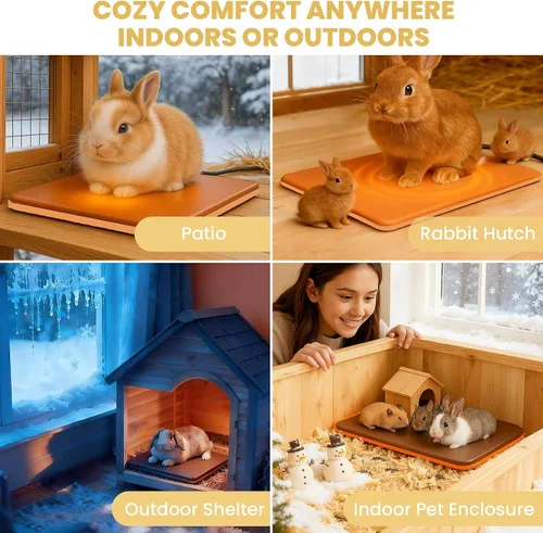 Vista 9 de Almohadilla térmica para animales pequeños, cama para animales pequeños, almohadilla térmica térmica de invierno para exteriores e interiores