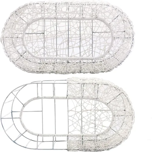 Vista 5 de Condo de Gato Apilable Blanco en Oferta para Gatos de Interior - Casa de Gatos Moderna de Ratán Interactiva para Gatos de Interior, Entrada