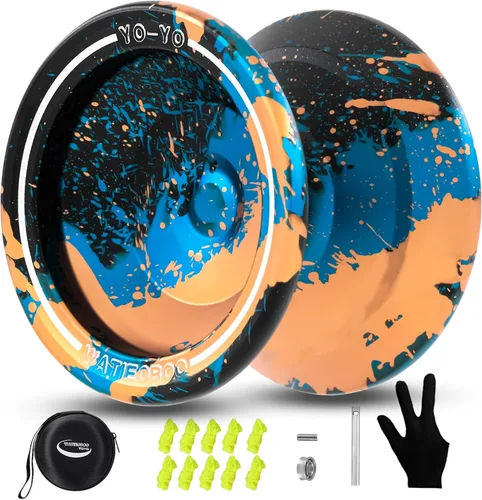 Vista 11 de yoyo Profesional, Yoyo Metálico Sensible para Principiantes, Yoyos No Sensibles para Adultos con Kits de Rodamientos No Sensibles, Guante y 10