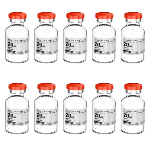 Vista 9 de 1ml 10 piezas de vial estéril vacío con tapas de plástico de aluminio desmontables, botella de penicilina de 13mm con tapón de crimpar, vial