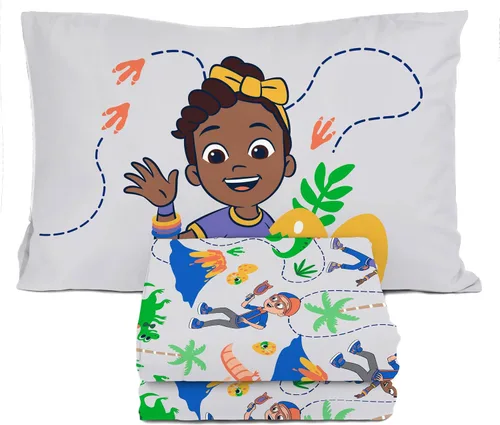 Vista 29 de Juego de sábanas para niños Sunny Side Up incluye sábanas y funda de almohada - 100% ropa de cama de microfibra y decoración para la habitación Azul