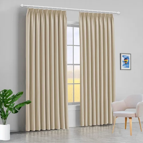 Vista 32 de Mamu Thread Collection Double Pinch Pleates Polyster Blended Blackout Curtain Panel & Drapes- Wine Solid, 42 Inch by 45 Inch- 2 Panel- (21+21) Wide