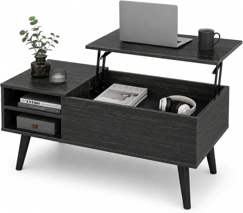 Vista 17 de WLIVE Mesa de Centro para Sala de Estar, Mesa de Centro con Tapa Elevable y Almacenamiento, Mesa Central de Comedor de Madera Pequeña Elevable