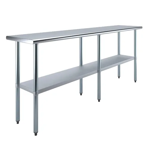 Vista 33 de AmGood Mesa de trabajo de acero inoxidable con estante inferior Preparación de alimentos NSF Estación de trabajo utilitaria