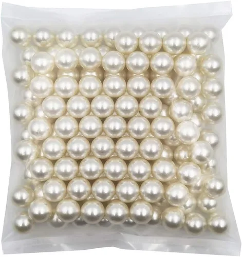 Vista 16 de INSPIRELLE 2600 perlas de imitación de ABS negras sin perforar para rellenos de jarrón, cuentas de maquillaje sin agujero de 0.236 pulgadas