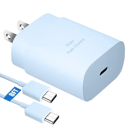Vista 8 de Kit de cargador súper rápido tipo C, bloque de cargador de teléfono Android PD de 25 W PD USB C y cable de carga C de 5 pies, cable de carga rápida