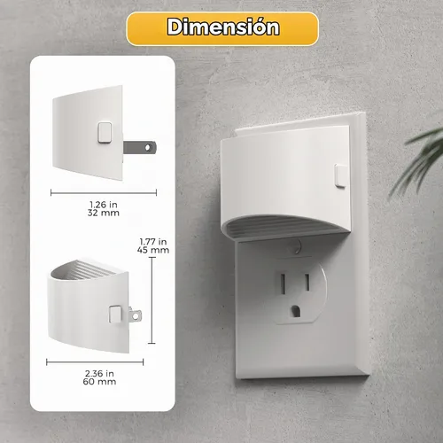 Vista 7 de L LOHAS LED Las luces nocturnas se enchufan en la pared con 3CCT ajustable, luz nocturna de 1W (1600K/3000K/5000K), 1W Nightlights Plug in Wall