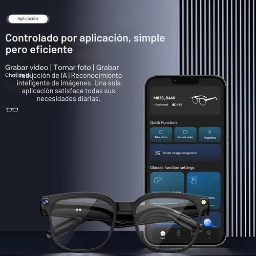 Vista 6 de Lentes inteligentes AI con cámara 4K, gafas de sol de grabación de video Bluetooth, traductor en tiempo real para más de 100 idiomas, asistente