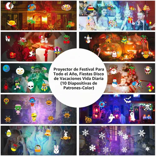 Vista 7 de 2025 Mejora de Luces de Proyector de Halloween y Navidad, COOLWUFAN Luces de Proyector para Interiores y Exteriores con Control Remoto y 20 Efectos