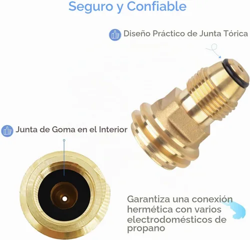 Vista 3 de Adaptador de propano POL a QCC1 de latón