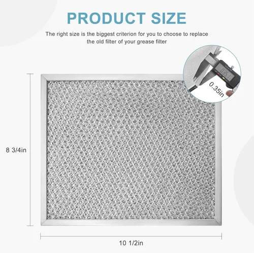 Vista 4 de 2 paquetes de filtros de aluminio para campana extractora 97006931 Reemplazo Compatible con filtro de grasa para campana extractora Bro-an Nu-tone