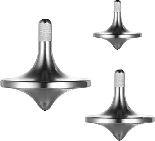 Vista 11 de Parte superior giratoria de acero inoxidable, exquisito equilibrio perfecto bien hecho de metal para escritorio EDC pequeño juguete