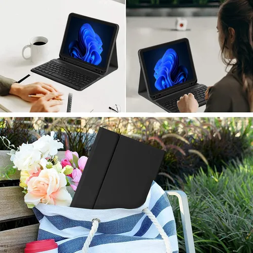 Vista 7 de BQSS Funda para iPad (A16) de 11ª y 10ª Generación con Teclado, Activación/Suspensión Automática, Funda con Teclado Bluetooth Inalámbrico