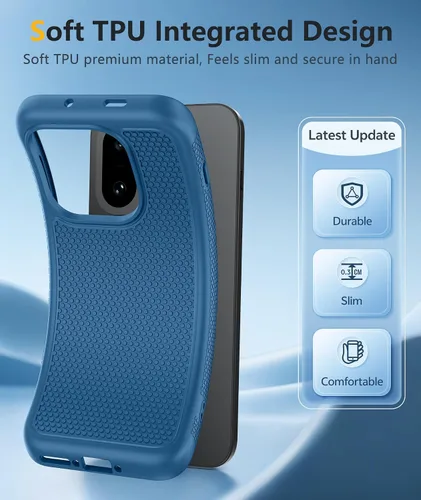 Vista 500 de FNTCASE Funda para iPhone 17 Pro: Fundas delgadas translúcidas de color azul claro compatibles con MagSafe, protección completa de la cámara