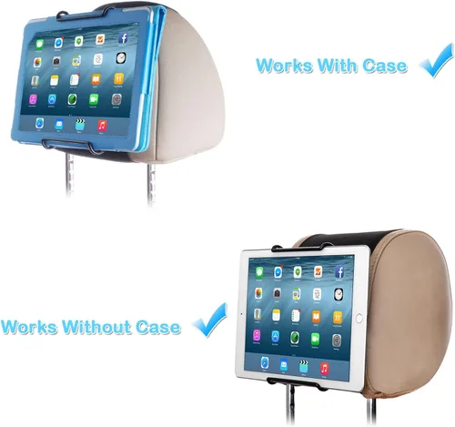 Vista 5 de TFY Soporte universal para reposacabezas de automóvil, compatible con tabletas de 7 a 11 pulgadas, iPad, Samsung Galaxy Tab & Note, correa