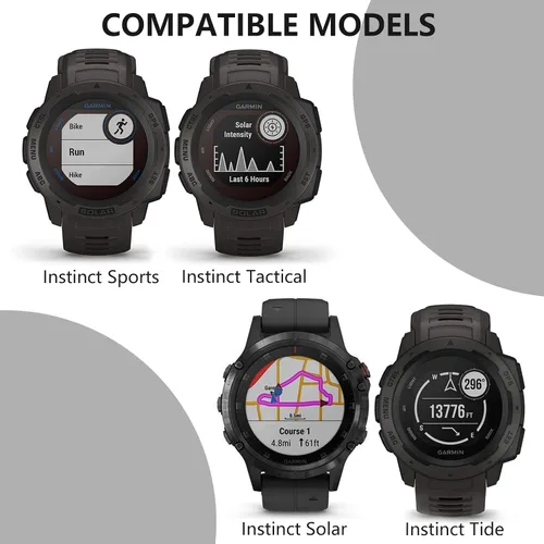 Vista 3 de Compatible con Garmin Instinct Band, correa de repuesto de silicona suave para Garmin Instinct 2/Solar/Tactical