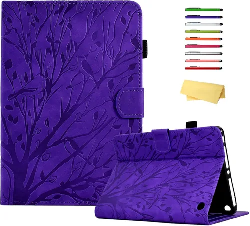 Vista 23 de Funda para tableta Amazon Kindle Fire HD 8 (8ª/7ª/6ª generación, 2018/2017/2016), con portalápices, bolsillo para tarjetas, imán de piel sintética